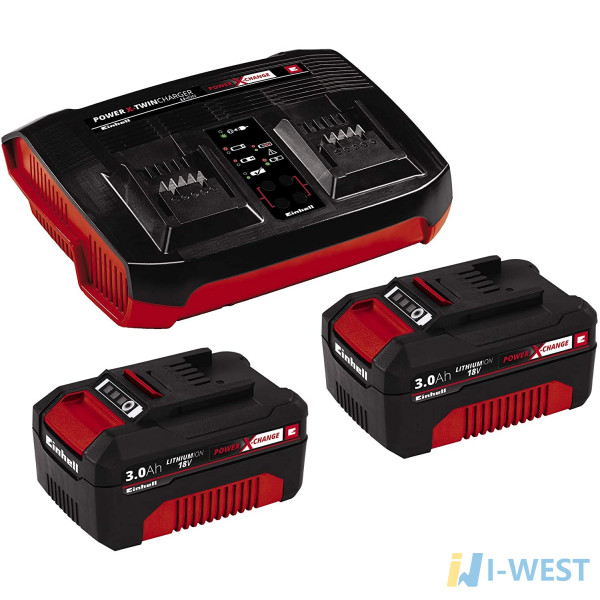 Акумулятор + зарядний пристрій на два акум. 18V 2x3.0Ah Twincharger Kit (4512083) Einhell