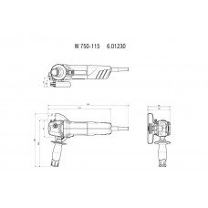Кутова шліфувальна машина Metabo W 750-115 (601230000) Кутова шліфувальна машина Metabo W 750-115 (601230000)