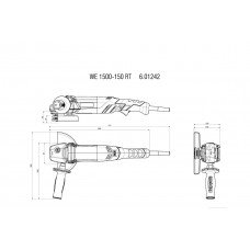 Кутова шліфувальна машина Metabo WE 1500-150 RT (601242000)