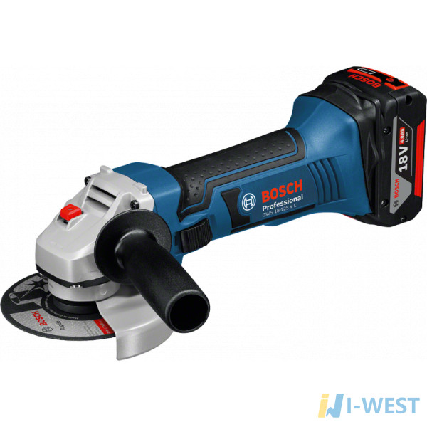 Акумуляторні кутові шліфувальні машини  Bosch GWS 18-125 V-LI Professional (060193A307)
