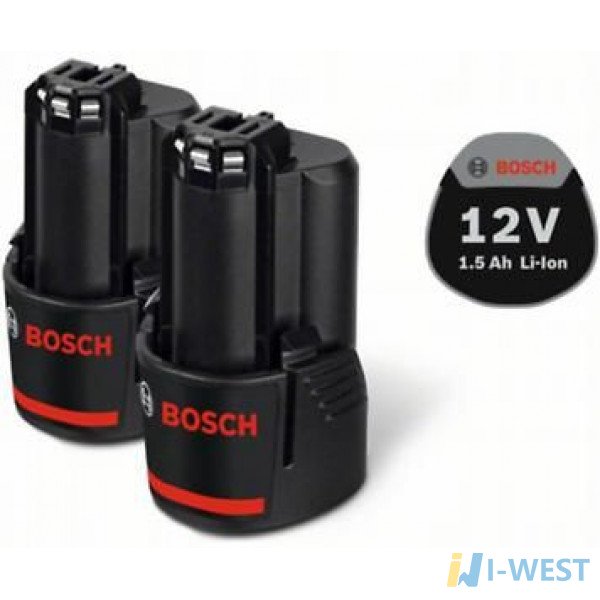 Комплект аккумуляторных батарей Li-ion Bosch 2 х GBA 12 V, 1.5 Ач (1600Z0003Z) Комплект аккумуляторных батарей Li-ion Bosch 2 х GBA 12 V, 1.5 Ач (1600Z0003Z)