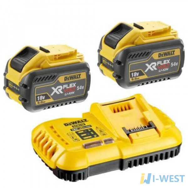 Зарядний пристрій і 2 акумулятора XR FLEXVOLT DCB547 9аг DeWALT DCB118X2