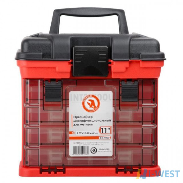 Органайзер для метизов с выдвижными секциями 11", 279*184*260 мм INTERTOOL BX-4020 Органайзер для метизов с выдвижными секциями 11", 279*184*260 мм INTERTOOL BX-4020