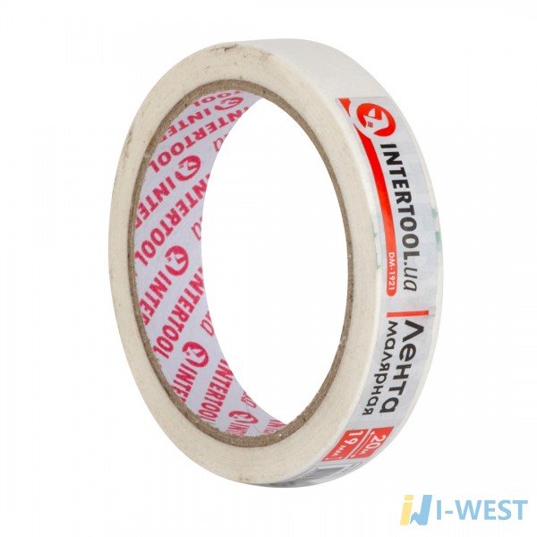 Лента малярная 19мм, 20м, белая INTERTOOL DM-1921
