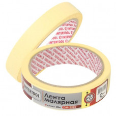 Стрічка малярна 25мм, 20м, жовта INTERTOOL DM-2520