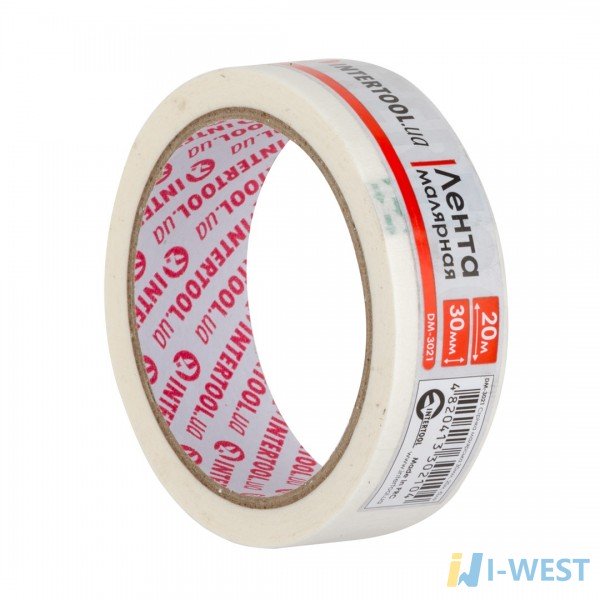 Лента малярная 30мм, 20м, белая INTERTOOL DM-3021