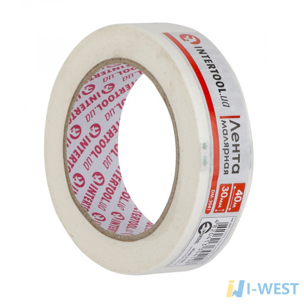 Лента малярная 30мм, 40м, белая INTERTOOL DM-3041 Лента малярная 30мм, 40м, белая INTERTOOL DM-3041