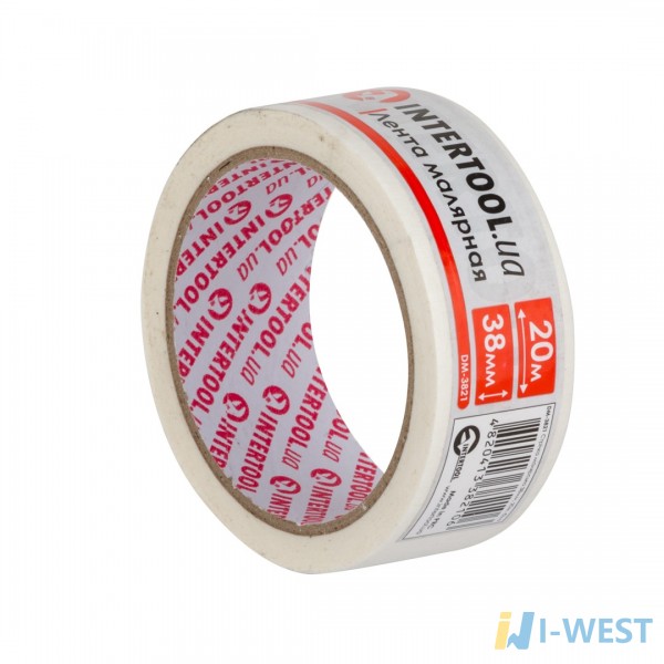 Лента малярная 38мм, 20м, белая INTERTOOL DM-3821