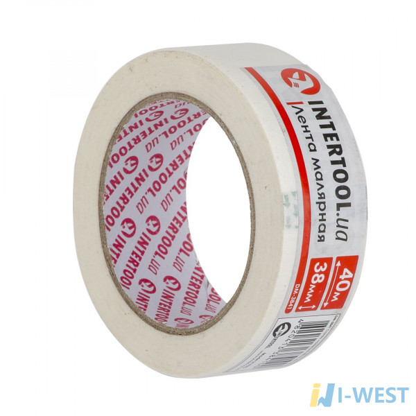 Лента малярная 38мм, 40м, белая INTERTOOL DM-3841 Лента малярная 38мм, 40м, белая INTERTOOL DM-3841