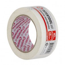 Малярська стрічка 48мм, 40м, біла INTERTOOL DM-4841 Малярська стрічка 48мм, 40м, біла INTERTOOL DM-4841