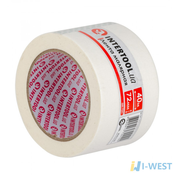 Лента малярная 72мм, 40м, белая INTERTOOL DM-7241