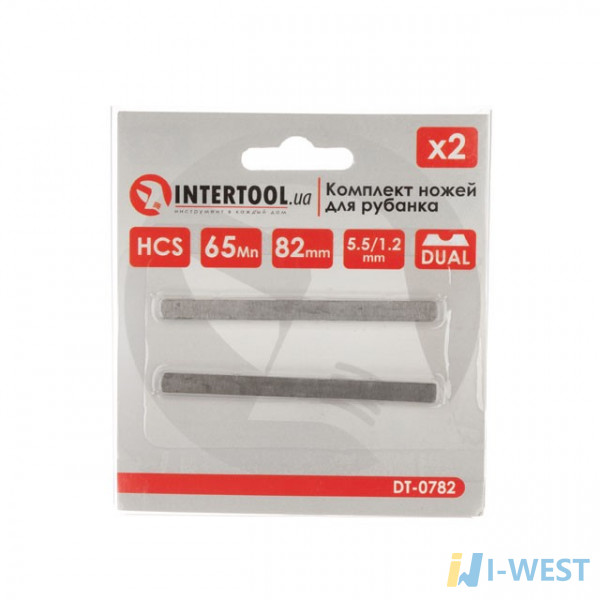 Комплект ножей для рубанка 82 мм, 2 шт INTERTOOL DT-0782 Комплект ножей для рубанка 82 мм, 2 шт INTERTOOL DT-0782