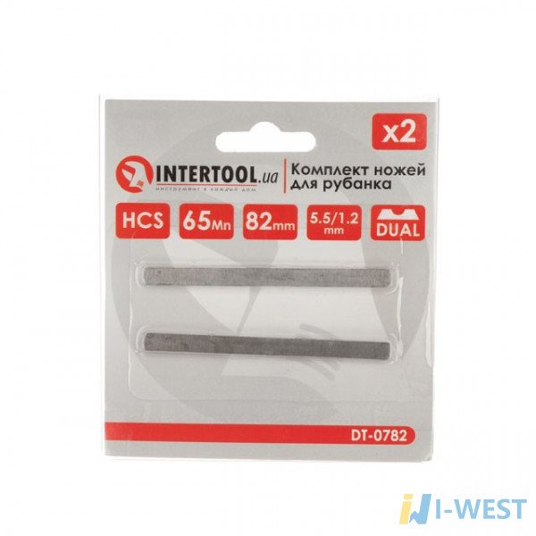 Комплект ножей для рубанка 82 мм, 2 шт INTERTOOL DT-0782