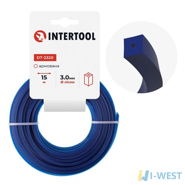 Волосінь для тримера "квадрат" армована, 3,0 мм*15 м INTERTOOL DT-2320 Волосінь для тримера "квадрат" армована, 3,0 мм*15 м INTERTOOL DT-2320