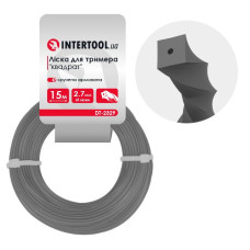 Волосінь для тримера "квадрат" кручена армована, 2.7 мм * 15 м INTERTOOL DT-2329 Волосінь для тримера "квадрат" кручена армована, 2.7 мм * 15 м INTERTOOL DT-2329
