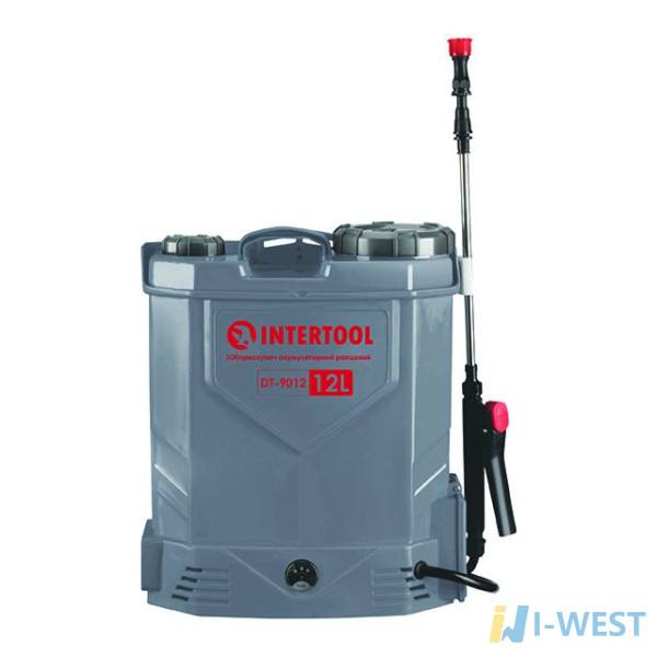 Обприскувач акумуляторний ранцевий 12 л, 3.1 л/хв, батарея 12 В/8 Аг INTERTOOL DT-9012 Обприскувач акумуляторний ранцевий 12 л, 3.1 л/хв, батарея 12 В/8 Аг INTERTOOL DT-9012