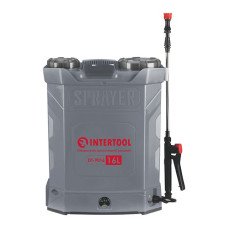 Обприскувач акумуляторний ранцевий 16 л, 3.1 л/хв, батарея 12 В/8 Аг INTERTOOL DT-9016