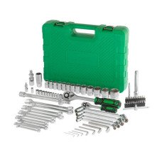 Набор инструментов 1/2" & 1/4", 77ед.(гол.4-32мм, кл.комб,7-19мм,кл.шарн.8-15мм) INTERTOOL (ET-6077SP)