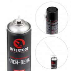 Клей-піна монтажна, всесезонна, 750мл / 1000г., 14 м.кв. +, трубочка INTERTOOL FS-2010