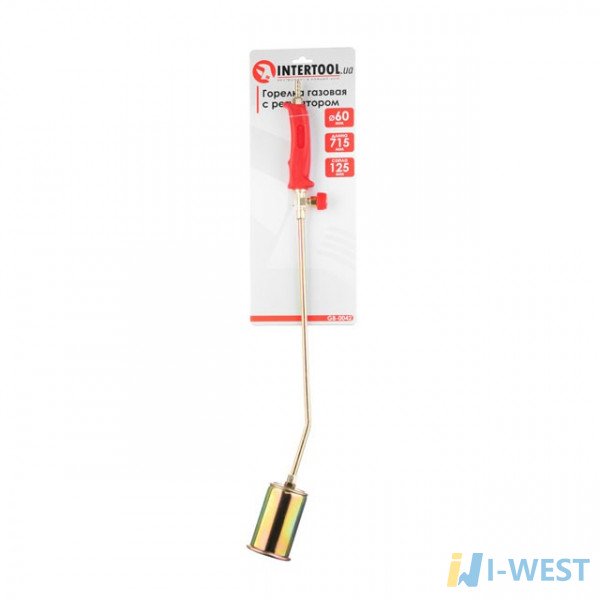 Пальник газовий з регулятором 715мм, сопло 125мм, Ø60мм. INTERTOOL GB-0042