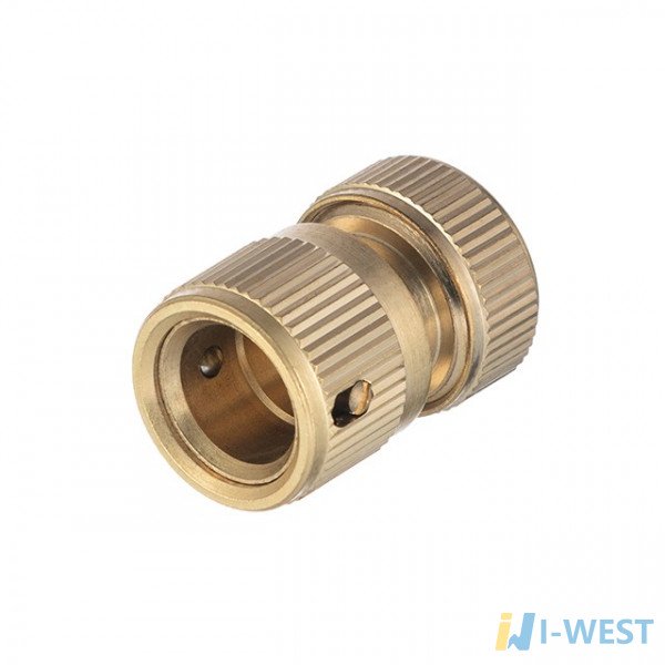 Конектор латунний з аквастопом 1/2" на шланг 1/2" STORM INTERTOOL GE-1219