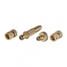 Комплект насадка латунна для поливу 1/2", конектор з аквастопом 1/2", конектор 1/2", адаптер 1/2" та 3/4" STORM INTERTOOL GE-1426 Комплект насадка латунна для поливу 1/2", конектор з аквастопом 1/2", конектор 1/2", адаптер 1/2" та 3/4" STORM INTERTOOL GE-1426