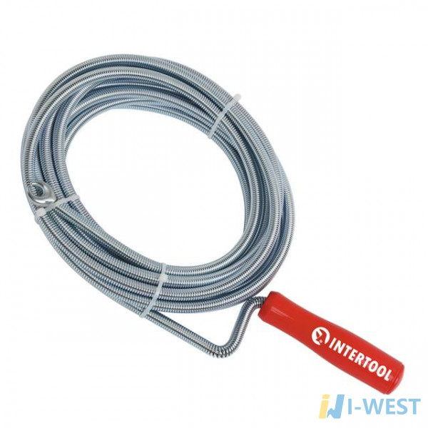 Трос для чищення труб 9мм*10м, пробивний накінечник INTERTOOL HP-1007 Трос для чищення труб 9мм*10м, пробивний накінечник INTERTOOL HP-1007