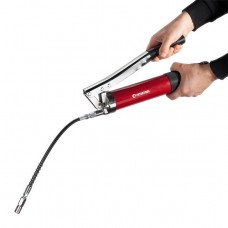 Шприц для змащування двоплунжерний 600см3 з гнучким шлангом. INTERTOOL HT-0060