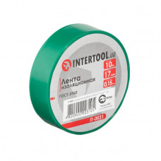 Стрічка ізоляційна 0.15мм * 17мм * 10м зелена INTERTOOL IT - 0031 (IT-0031) Стрічка ізоляційна 0.15мм * 17мм * 10м зелена INTERTOOL IT - 0031 (IT-0031)