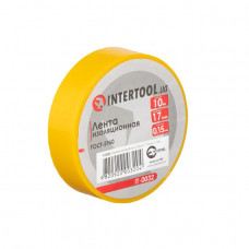 Стрічка ізоляційна 0.15мм * 17мм * 10м жовта INTERTOOL IT - 0032 (IT-0032) Стрічка ізоляційна 0.15мм * 17мм * 10м жовта INTERTOOL IT - 0032 (IT-0032)