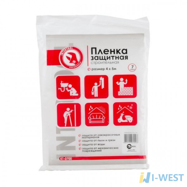 Пленка защитная 4*5 м, 7 мкм INTERTOOL KT-0700 Пленка защитная 4*5 м, 7 мкм INTERTOOL KT-0700