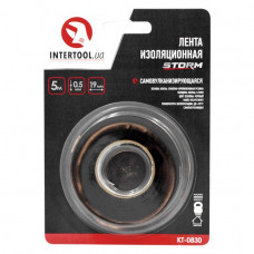 Стрічка ізоляційна самовулканізуюча 19мм*5м*0,5мм, Storm INTERTOOL KT-0830 Стрічка ізоляційна самовулканізуюча 19мм*5м*0,5мм, Storm INTERTOOL KT-0830