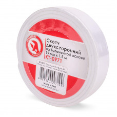Скотч двухсторонний 19 мм*1.5 м на вспененной основе INTERTOOL KT-0971 Скотч двухсторонний 19 мм*1.5 м на вспененной основе INTERTOOL KT-0971