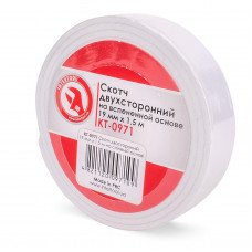 Скотч двухсторонний 19 мм*1.5 м на вспененной основе INTERTOOL KT-0971 Скотч двухсторонний 19 мм*1.5 м на вспененной основе INTERTOOL KT-0971