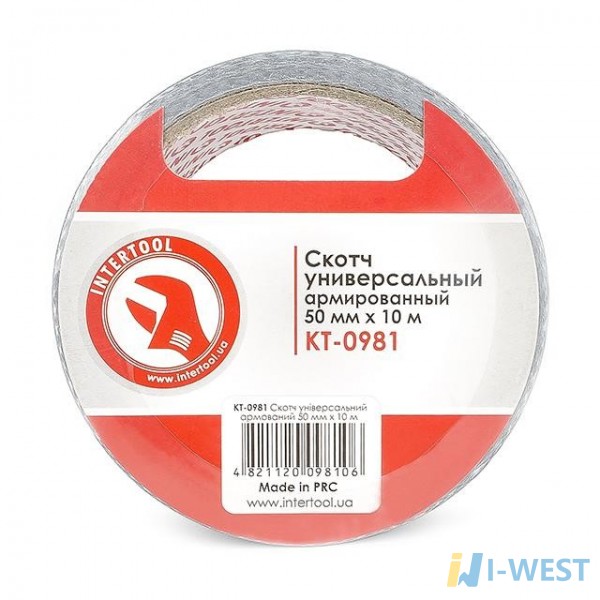Скотч универсальный армированный 50 мм*10 м INTERTOOL KT-0981 Скотч универсальный армированный 50 мм*10 м INTERTOOL KT-0981