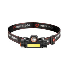Ліхтар налобний акумуляторний XPE + COB, магніт INTERTOOL LB-0309