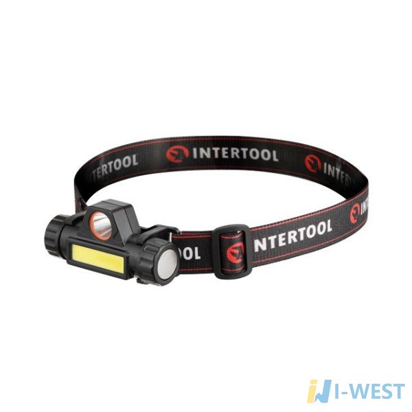 Ліхтар налобний акумуляторний XPE + COB, магніт INTERTOOL LB-0309