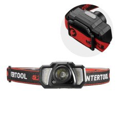 Ліхтар налобний акумуляторний XPE+6SMD+2RED LED, 7 режимів роботи, сенсор, STORM INTERTOOL LB-0311