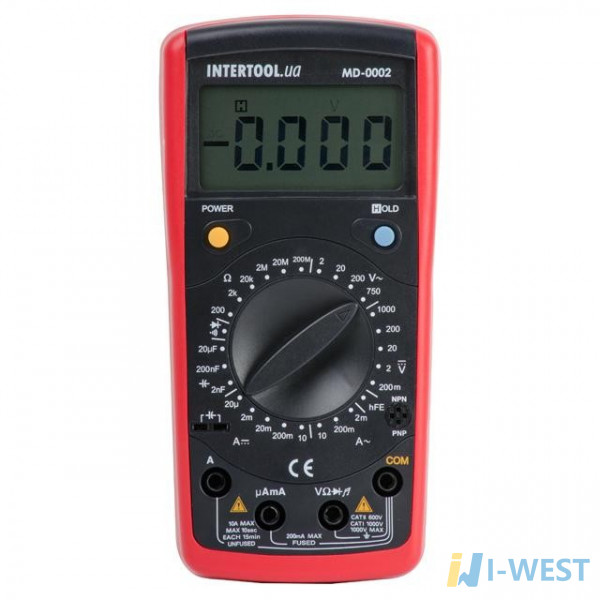 Мультиметр цифровой CAT III-600В/CAT II-1000В INTERTOOL MD-0002 Мультиметр цифровой CAT III-600В/CAT II-1000В INTERTOOL MD-0002