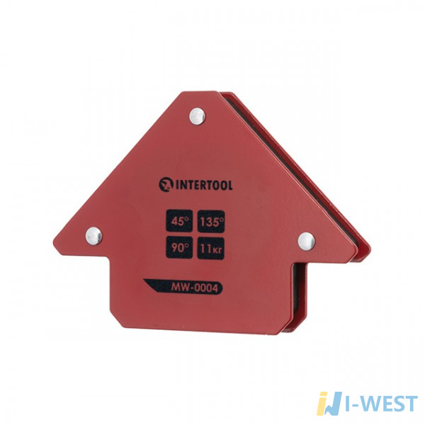Держатель магнитный для сварки стрела, 45°, 90°,135°, 11 кг, 70×80×14 мм INTERTOOL MW-0004