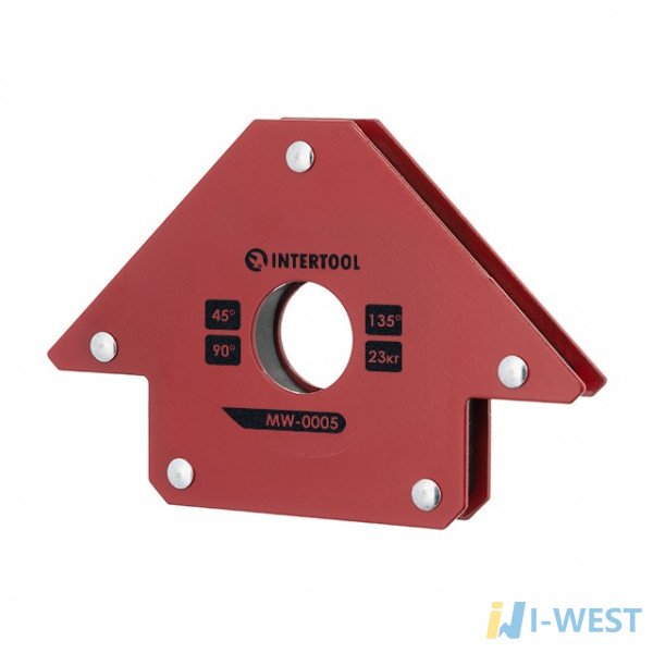 Держатель магнитный для сварки стрела, 45°, 90°,135°, 23 кг, 90×100×17 мм INTERTOOL MW-0005 Держатель магнитный для сварки стрела, 45°, 90°,135°, 23 кг, 90×100×17 мм INTERTOOL MW-0005