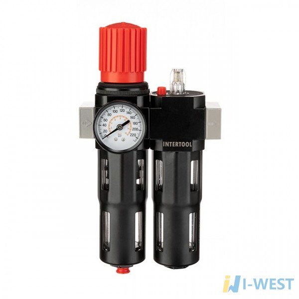 Блок подготовки воздуха 1/2", 5мкм, 1800л/мин, металл, профессиональный INTERTOOL PT-1434