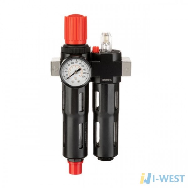 Блок подготовки воздуха 1/4", 5мкм, 850 л/мин, металл, профессиональный INTERTOOL PT-1435