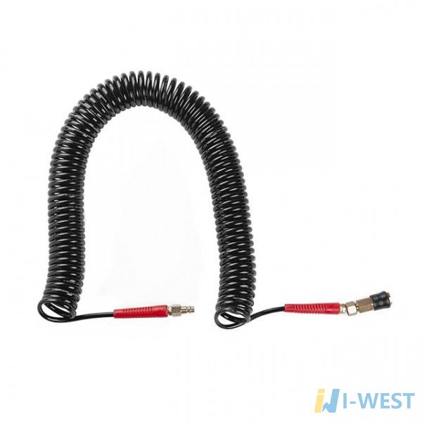 Шланг BLACK M-Flex 5.5х8мм, 15м спиральный полиуретановый c поворотным шарниром, латунными быстроразъемными соединениями STORM INTERTOOL PT-1791 Шланг BLACK M-Flex 5.5х8мм, 15м спиральный полиуретановый c поворотным шарниром, латунными быстроразъемными соединениями STORM INTERTOOL PT-1791