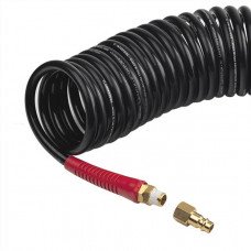 Шланг BLACK M-Flex 6,5х10мм, 15м спіральний поліуретановий з поворотним шарніром, латунними швидкороз'ємними з'єднаннями STORM INTERTOOL PT-1794 Шланг BLACK M-Flex 6,5х10мм, 15м спіральний поліуретановий з поворотним шарніром, латунними швидкороз'ємними з'єднаннями STORM INTERTOOL PT-1794