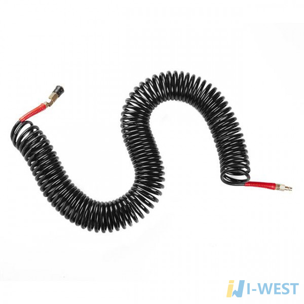 Шланг BLACK M-Flex 6.5х10мм, 20м спіральний поліуретановий з поворотним шарніром, латунними швидкороз'ємними з'єднаннями STORM INTERTOOL PT-1795 Шланг BLACK M-Flex 6.5х10мм, 20м спіральний поліуретановий з поворотним шарніром, латунними швидкороз'ємними з'єднаннями STORM INTERTOOL PT-1795