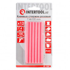 Комплект розовых клеевых стержней 7.4мм*100мм, 12шт. INTERTOOL RT-1047 Комплект розовых клеевых стержней 7.4мм*100мм, 12шт. INTERTOOL RT-1047