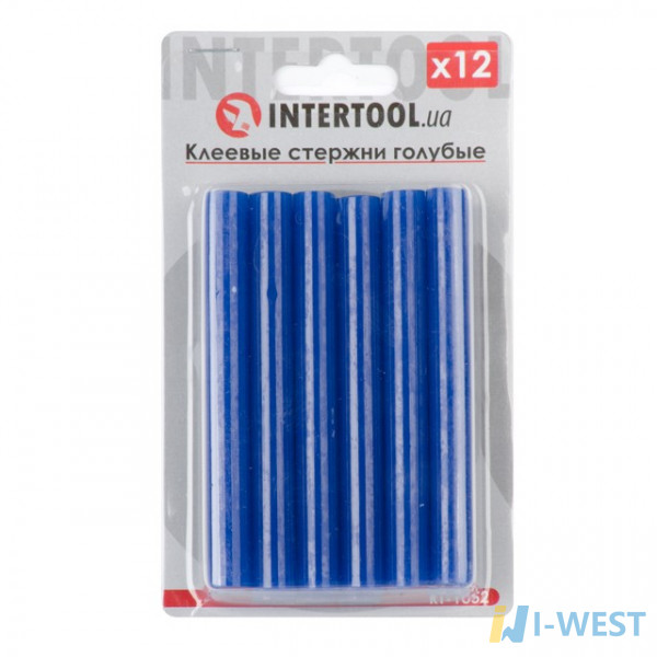 Комплект блакитних клейових стрижнів 11.2 мм*100мм, 12шт. INTERTOOL RT-1052