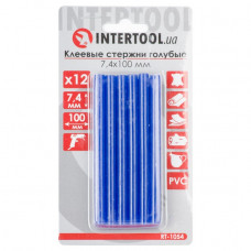 Комплект голубых клеевых стержней 7.4мм*100мм, 12шт. INTERTOOL RT-1054