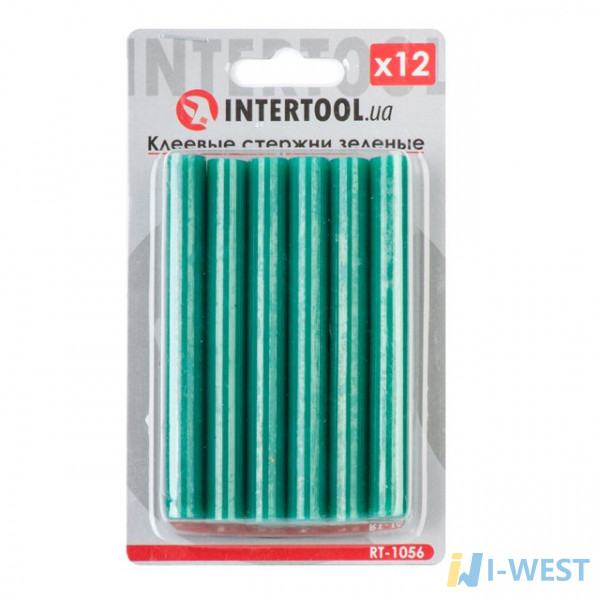 Комплект зеленых клеевых стержней 11.2мм*100мм, 12шт. INTERTOOL RT-1056